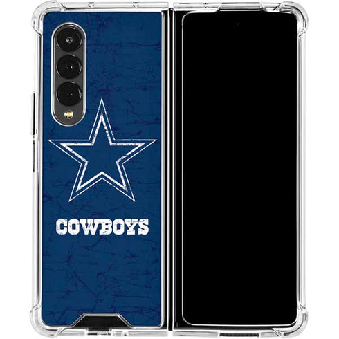 NFL Dallas Cowboys Distressed Galaxy Z Fold4 5G Clear Case